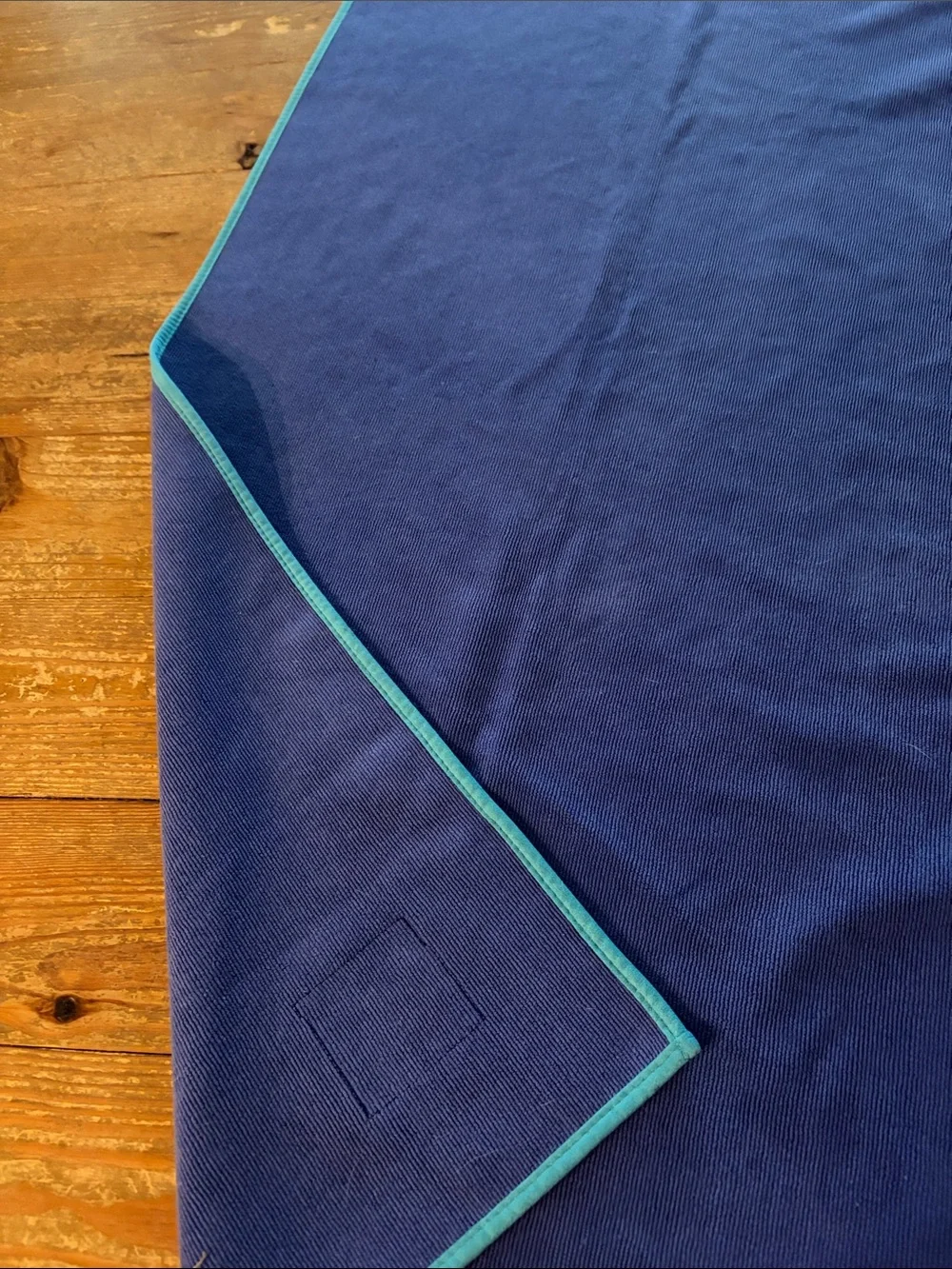 Yogarat Blue Yoga Towel with Teal Edge